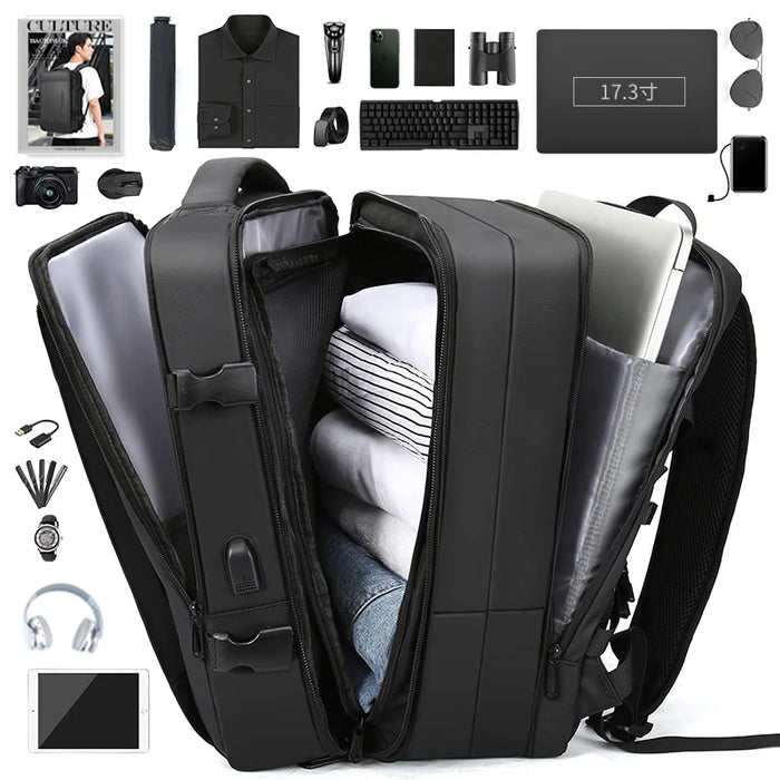 Interelements Flexibler Rucksack mit USB-Anschluss – Ideal für Laptop und Handgepäck