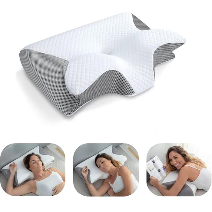 Interelements Memory Foam Nackenstützkissen – 2-in-1 Ergonomisches Orthopädisches Kissen