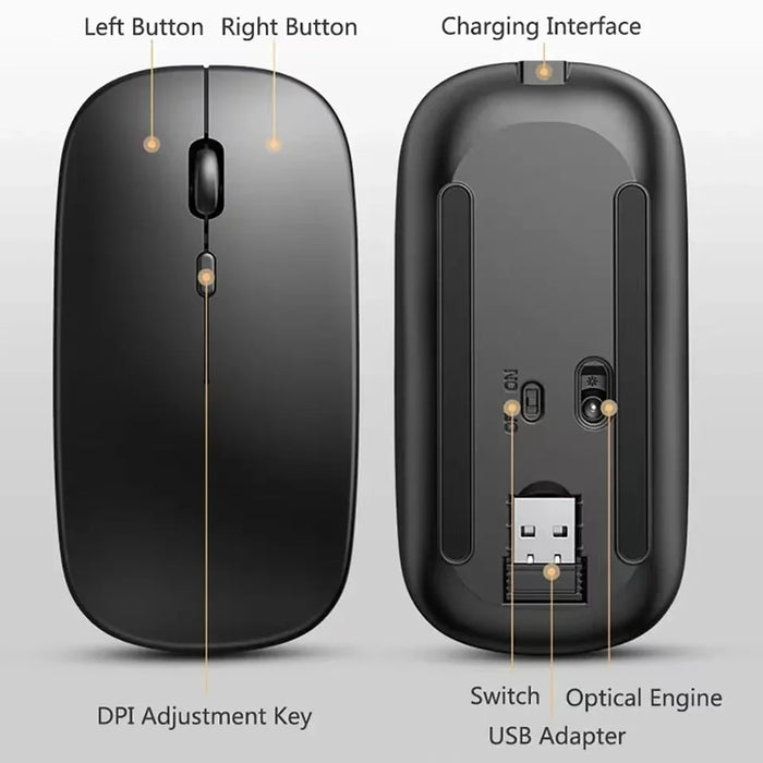 Interelements Wireless Mouse – Dual Mode Bluetooth & 2.4GHz for PC, Laptop & Macbook