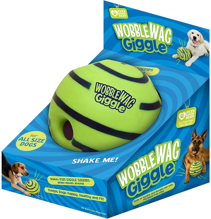 Interelements Wobble Wag Giggle Glow Ball – Interaktives Hundespielzeug mit Spaß-Geräuschen