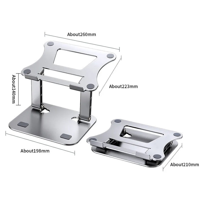 Interelements Verstellbarer Aluminium-Ständer für Tablets und Laptops bis 17"