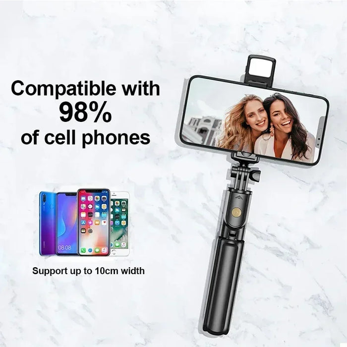 Interelements Selfie-Stick mit Stativ und Licht – Wireless, Bluetooth-Remote