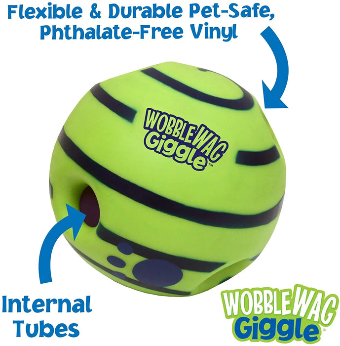 Interelements Wobble Wag Giggle Glow Ball – Interaktives Hundespielzeug mit Spaß-Geräuschen