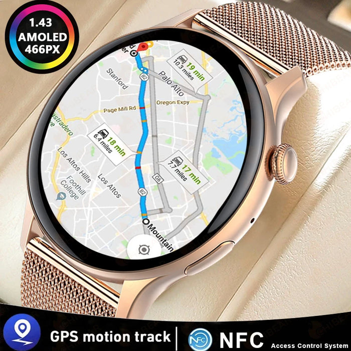 Interelements 2024 NFC GPS Smartwatch mit AMOLED HD Display & Bluetooth Calls