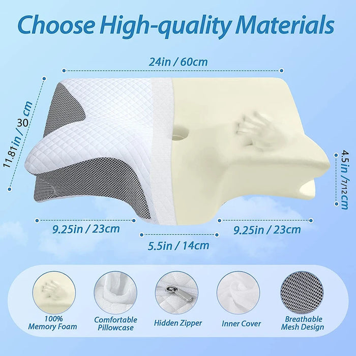 Interelements Memory Foam Nackenstützkissen – 2-in-1 Ergonomisches Orthopädisches Kissen