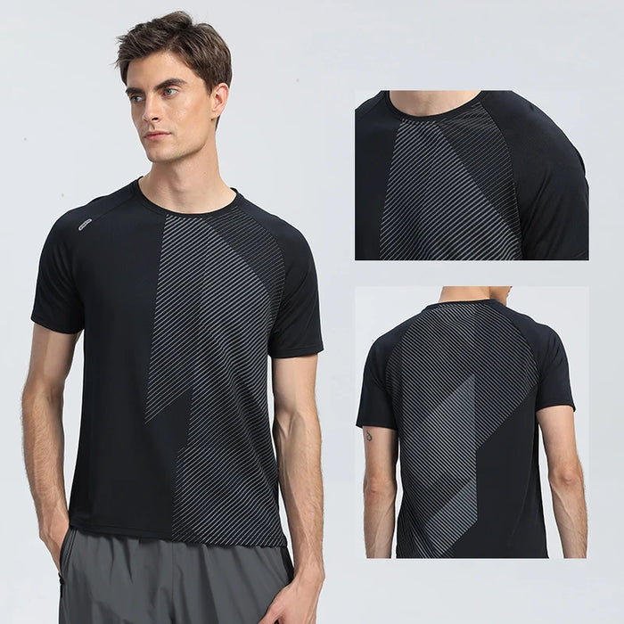 Interelements Atmungsaktives Quick-Dry Herren-Laufsportshirt – Ideal für Fitness, Training und Freizeit