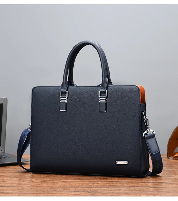 Interelements Business Leder Aktentasche – Hochwertige Schultertasche für Herren, passend für 14" und 15" Laptops