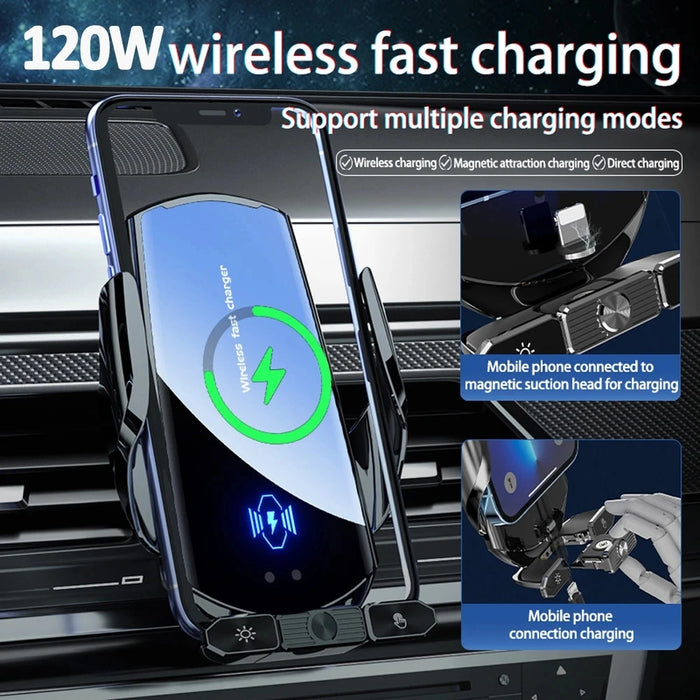 Interelements 15W Auto Wireless Charger – 3-in-1 Magnethalter für Schnelles Laden