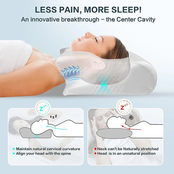 Interelements Memory Foam Nackenstützkissen – 2-in-1 Ergonomisches Orthopädisches Kissen