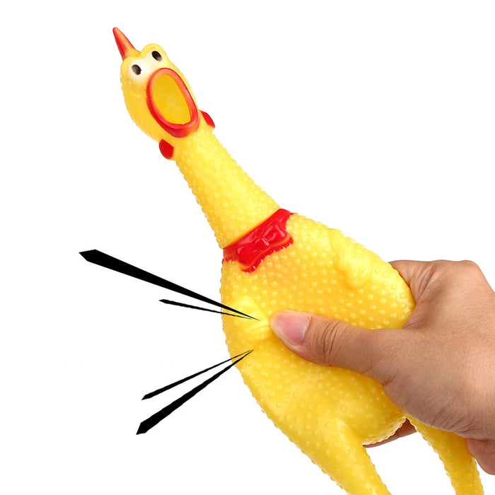 Interelements Squeaking Chicken for Dogs – Funny Rubber Toy in 29 cm