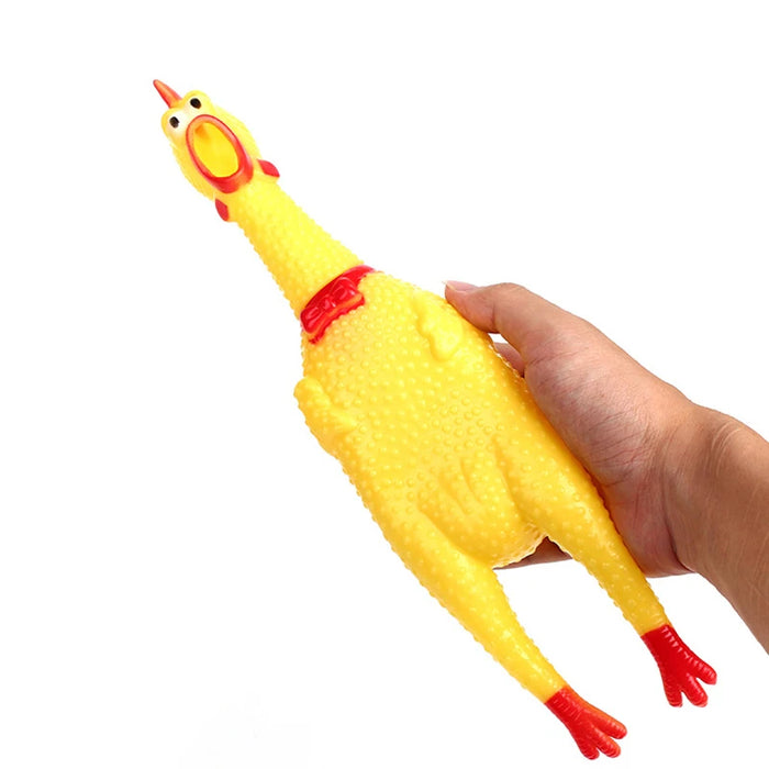 Interelements Squeaking Chicken for Dogs – Funny Rubber Toy in 29 cm