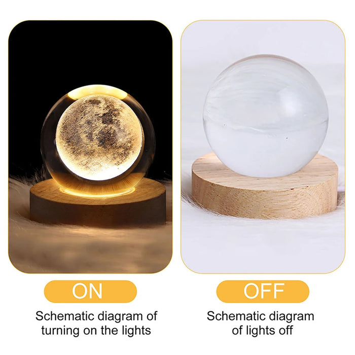 Interelements 3D Kristallball-Lampe – Galaxien- und Planetenprojektionen für eine gemütliche Atmosphäre