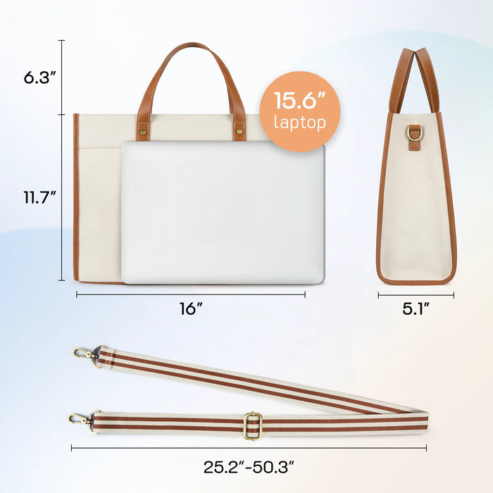 Interelements 15,6" Laptop-Tasche – Schicke Canvas-Handtasche für Büro & Reisen