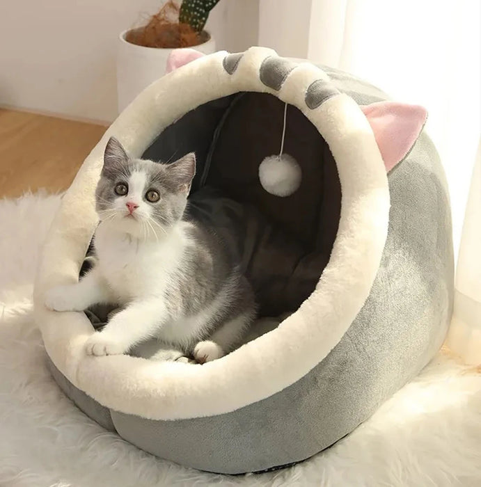 Interelements Pet Tent Cave Bed – Selbstwarmes, faltbares Katzen- und Hundebett