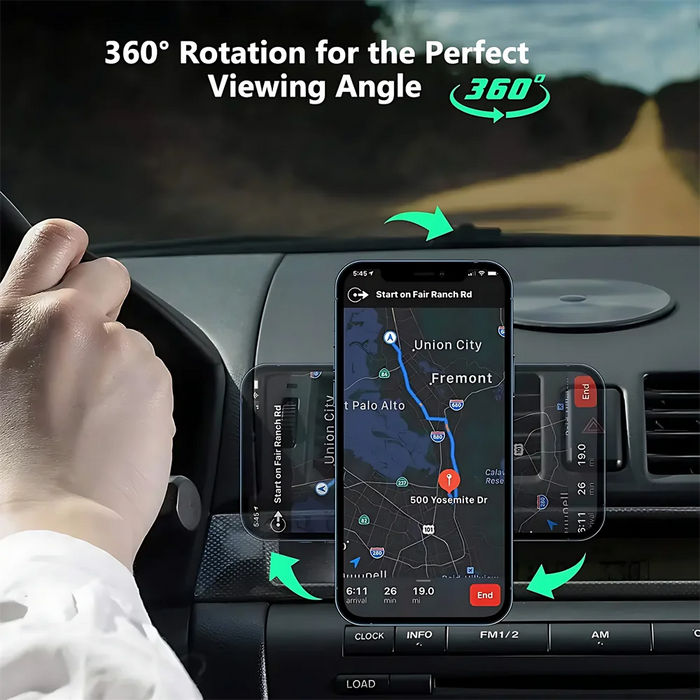 Interelements Magnetisches Auto-Wireless-Ladegerät & Halter für iPhone 12 bis 15