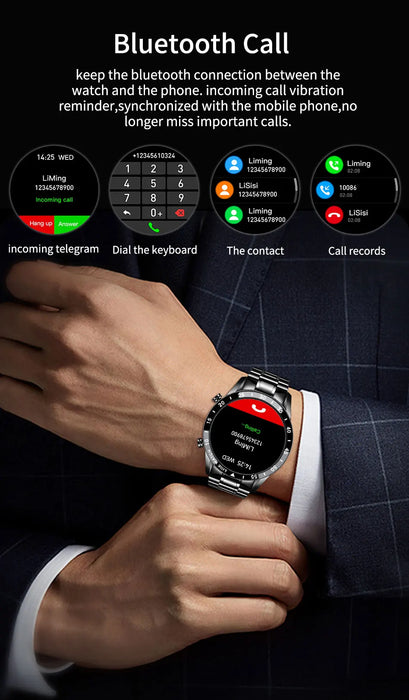 Interelements 2024 Smartwatch für Herren – Voller Touchscreen, Bluetooth, wasserdicht & Sport-Funktionen