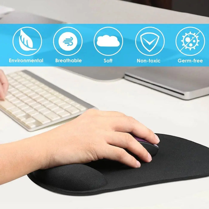 Interelements Ergonomisches Handgelenk-Kissen Mousepad – Komfortabler, Rutschfester Unterstützung für PC und Laptop