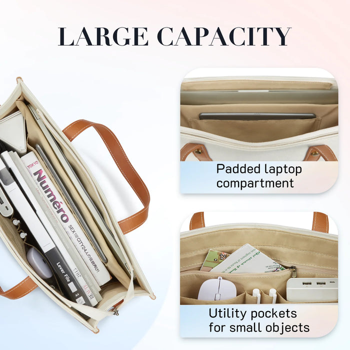 Interelements 15,6" Laptop-Tasche – Schicke Canvas-Handtasche für Büro & Reisen