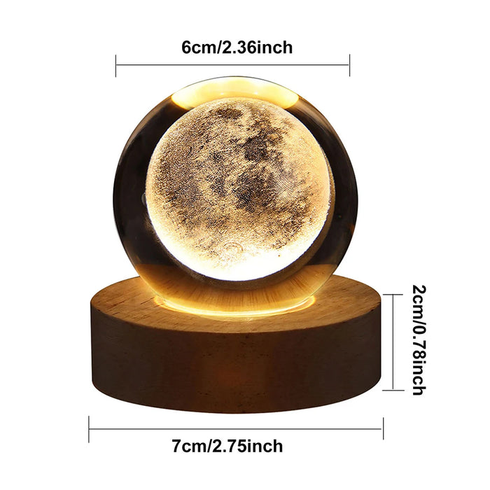 Interelements 3D Kristallball-Lampe – Galaxien- und Planetenprojektionen für eine gemütliche Atmosphäre