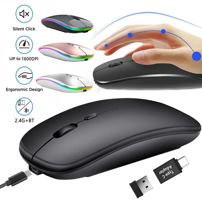 Interelements Wireless Mouse – Dual Mode Bluetooth & 2.4GHz for PC, Laptop & Macbook