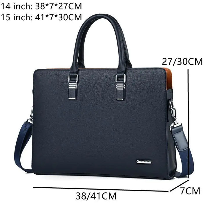 Interelements Business Leder Aktentasche – Hochwertige Schultertasche für Herren, passend für 14" und 15" Laptops