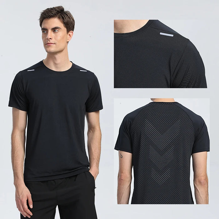 Interelements Atmungsaktives Quick-Dry Herren-Laufsportshirt – Ideal für Fitness, Training und Freizeit