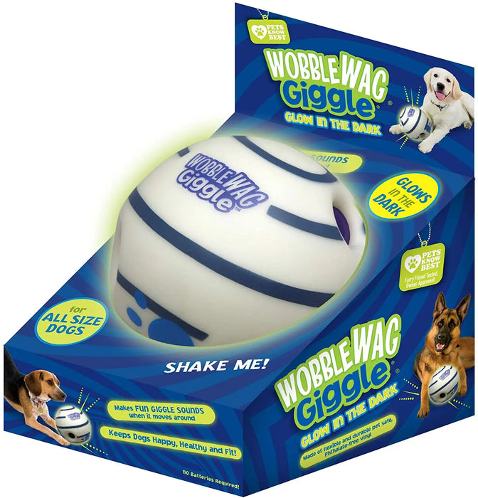 Interelements Wobble Wag Giggle Glow Ball – Interaktives Hundespielzeug mit Spaß-Geräuschen