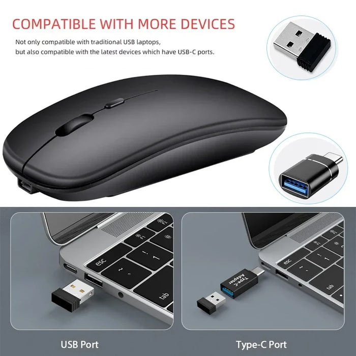 Interelements Wireless Mouse – Dual Mode Bluetooth & 2.4GHz for PC, Laptop & Macbook