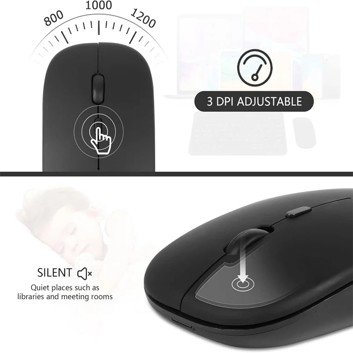 Interelements Wireless Mouse – Dual Mode Bluetooth & 2.4GHz for PC, Laptop & Macbook