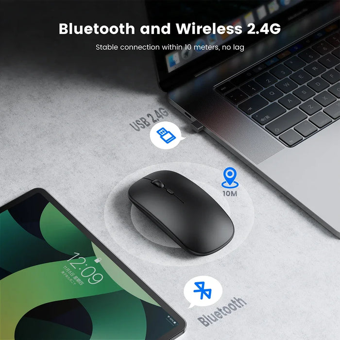 Interelements Wireless Mouse – Dual Mode Bluetooth & 2.4GHz for PC, Laptop & Macbook