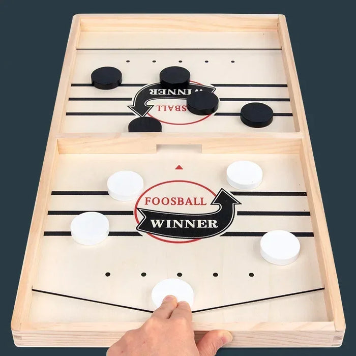 Interelements Foosball Winner Table Game – Table hockey, catapult chess and sling puck for interactive fun