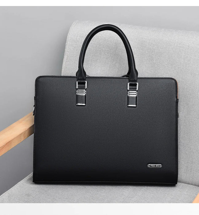 Interelements Business Leder Aktentasche – Hochwertige Schultertasche für Herren, passend für 14" und 15" Laptops